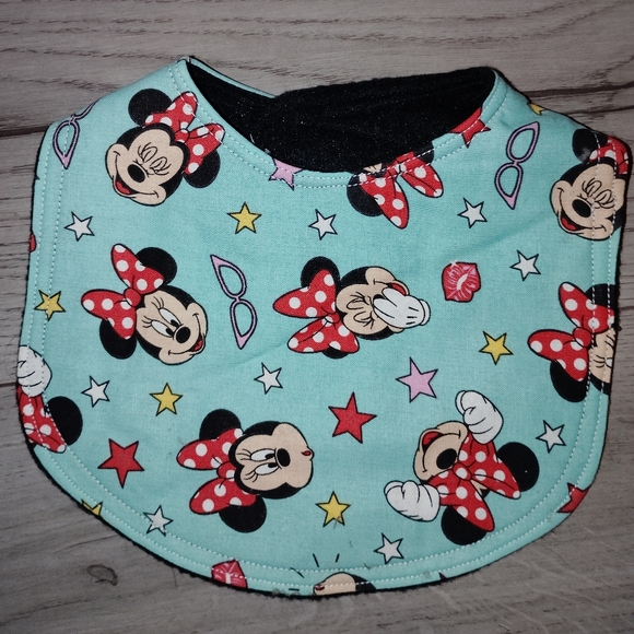 Handmade Other - Disney Minnie Mouse Bib Black Backing NWOT Handmade